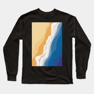 Sunny beach waves illustration Long Sleeve T-Shirt